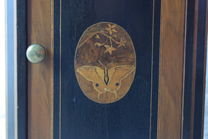 Ebonised Cupboard With Butterfly Decoration