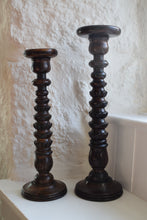 Load image into Gallery viewer, Oak Pilar Pricket Candle Stands 