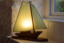 Load image into Gallery viewer, Wooden Sailing Boat Table Lamp