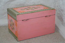 Load image into Gallery viewer, Vintage Pink Hand Painted Indian Storage Box