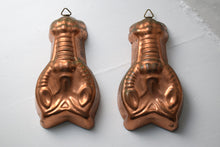 Load image into Gallery viewer, Vintage Pair Solid Copper Lobster Jelly Moulds