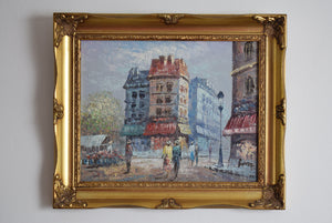 painting of a french street scene