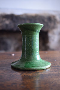 Green Glazed Studio Pottery Candlestick