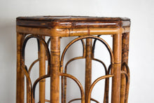 Load image into Gallery viewer, Vintage Tiger Bamboo Jardiniere Plant Stand