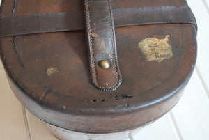 Antique Victorian Leather Top Hat Box