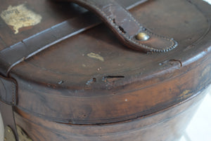 Antique Victorian Leather Top Hat Box