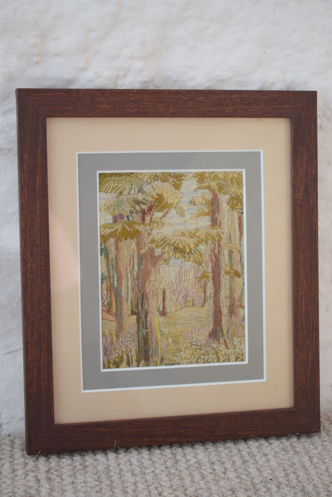 embroidery of a woodland scene