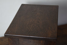 Load image into Gallery viewer, Antique Oak Peg Jointed Side Table with Relief Carved Panels