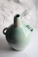 Load image into Gallery viewer, Green Twin Handled Bottle Vase