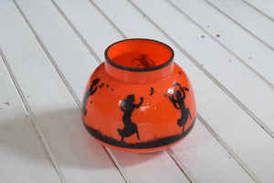  Mid Century Orange Glass Bowl