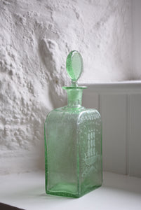 Green Blown Glass Scent Bottle 