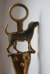 Brass Shoe Horn with Fox Hound Handle