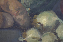 Load image into Gallery viewer, Still Life Oil Painting of Fruit and Vegetables Early 20th Century