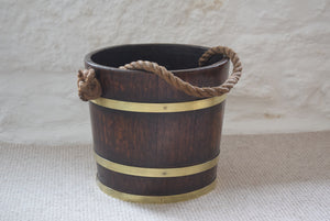 Coopered Bucket with Rope Handle