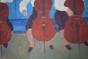 Oil on Board Three Cellists