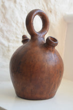 Load image into Gallery viewer, Antique Leather Covered Stoneware Flagon with Monogram