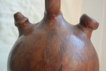 Load image into Gallery viewer, Antique Leather Covered Stoneware Flagon with Monogram