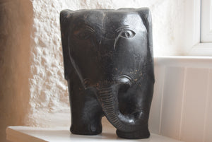 African Mask Carved Wood Elephant
