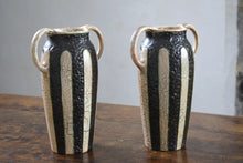 Load image into Gallery viewer, pair of black and white vases