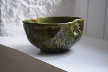 Load image into Gallery viewer, Antique Farnham Pottery Owl Bowl Green Glaze