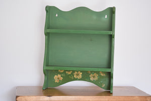 Vintage Floral Painted Wall Hanging Shelf