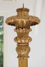 Load image into Gallery viewer, Tall Antique Italianate Gold painted Torchere ornately carved
