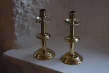 Load image into Gallery viewer,  brass ecclesiastical style candlesticks