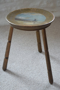 Hand Painted Wooden Stool St Michael's Mount 