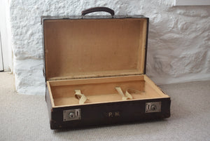Vintage British Made Faux Leather Hardcase Suitcase