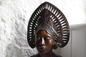 Carved Wooden Bust Woman