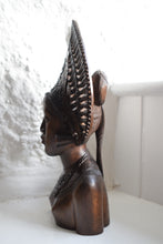 Load image into Gallery viewer, Carved Wooden Bust Woman
