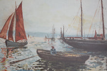 Load image into Gallery viewer, oil painting fishing boats