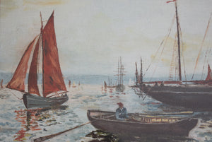oil painting fishing boats