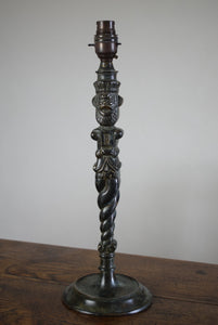 bronze man table lamp
