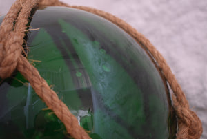 Green Vintage Japanese Glass Fishing Float