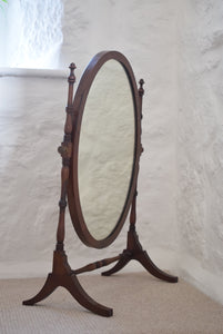 Victorian Mahogany Oval Dressing Table Mirror