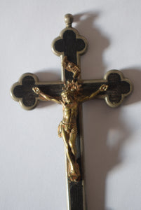 Antique Ebony Inlaid Pectoral Crucifix