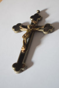 Antique Ebony Inlaid Pectoral Crucifix