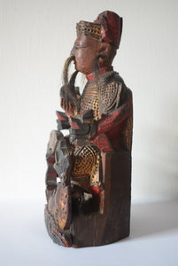  Chinese Carved Wooden Temple Figure