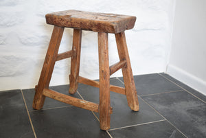 rustic wooden stool
