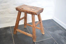 Load image into Gallery viewer, rustic wooden stool