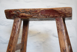 rustic wooden stool
