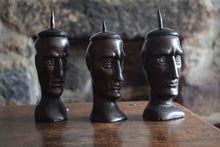 Load image into Gallery viewer, antique hand carved hardwood lidded heads