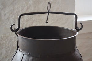 Antique Riveted Steel Cauldron