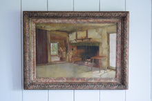 Load image into Gallery viewer, oil painting fireplace in old house