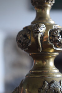 Meiji Period Brass Japanese Pricket Altar Stick