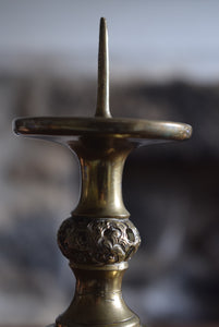 Meiji Period Brass Japanese Pricket Altar Stick