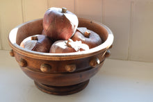 Load image into Gallery viewer, antique fruit bowl with faux apples 