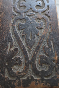 Antique Miniature Oak Coffer carved decoration 