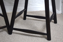 Load image into Gallery viewer,  Industrial Victorian Ebonised Oak Tall Stools